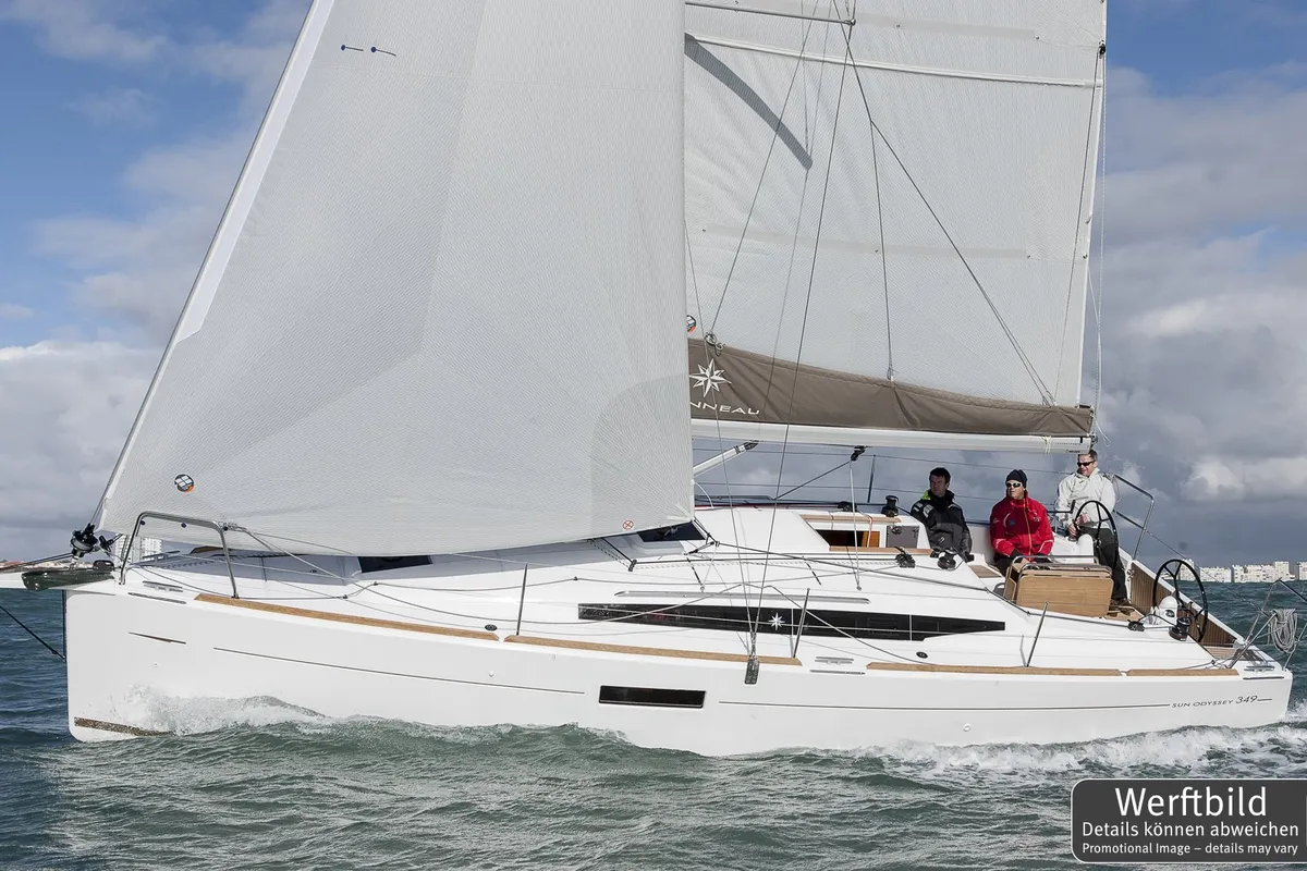 Exterior view of Anastasia, a Jeanneau Sun Odyssey 349 sailboat at Grad Biograd na Moru, Croatia