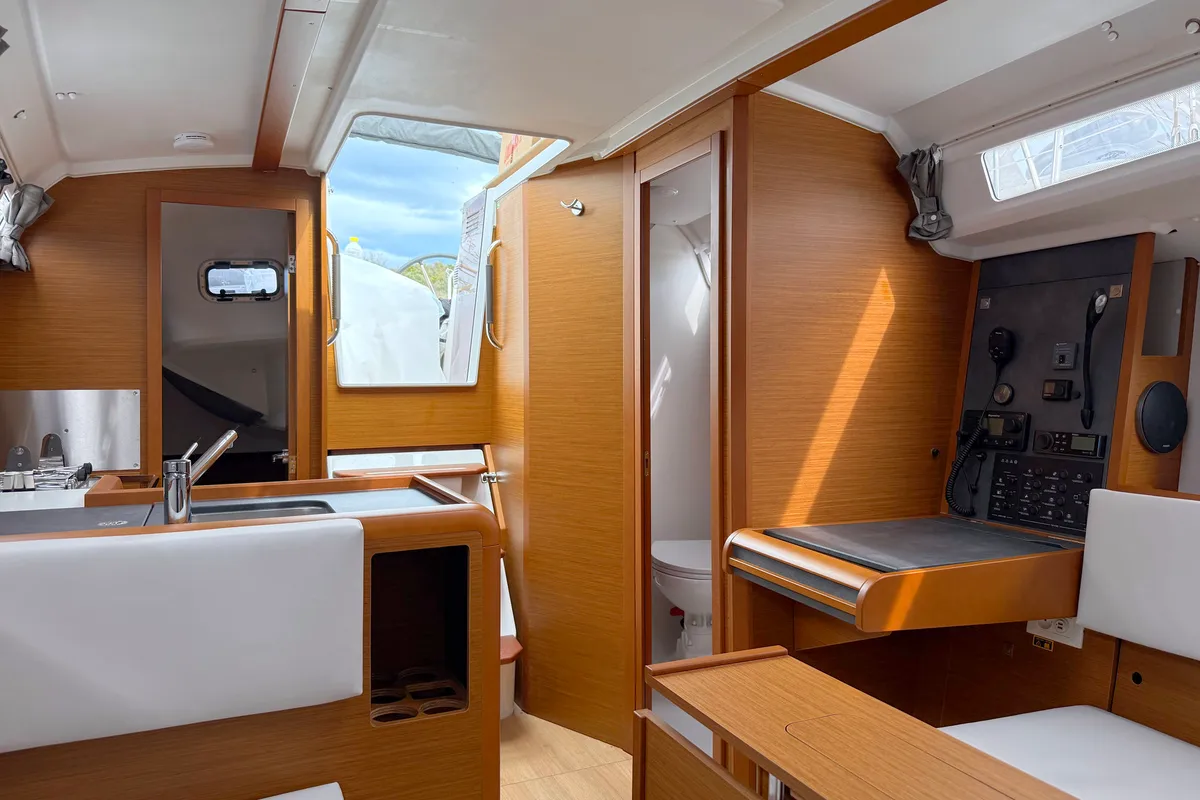 Salon of Anastasia, a Jeanneau Sun Odyssey 349 sailboat at Grad Biograd na Moru, Croatia
