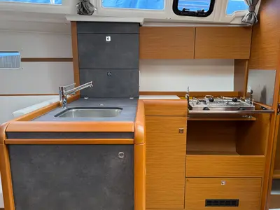 Galley of Anastasia, a Jeanneau Sun Odyssey 349 sailboat at Grad Biograd na Moru, Croatia