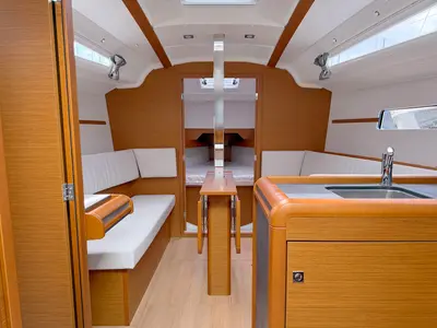 Salon of Anastasia, a Jeanneau Sun Odyssey 349 sailboat at Grad Biograd na Moru, Croatia