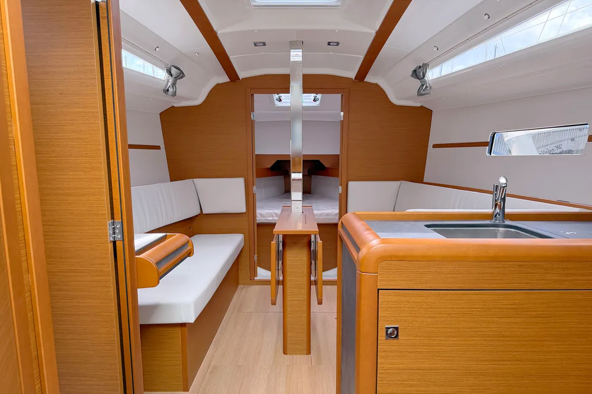 Salon of Anastasia, a Jeanneau Sun Odyssey 349 sailboat at Grad Biograd na Moru, Croatia