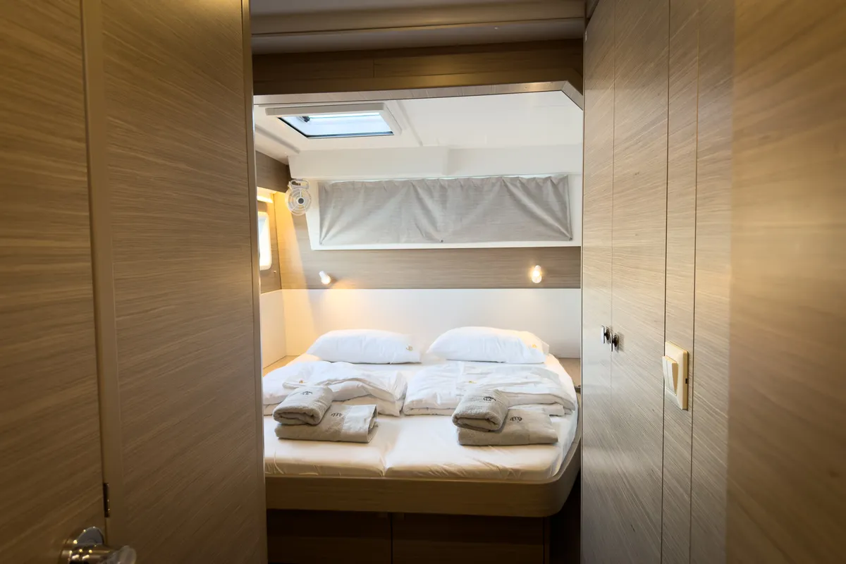 Cabin on Savoja, a Lagoon 43 catamaran at Seget Donji, Croatia