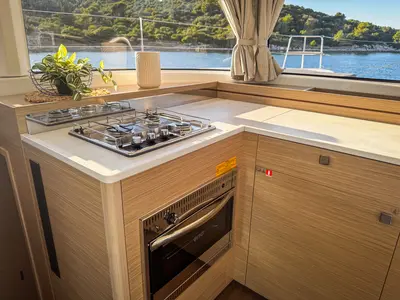 Galley of Savoja, a Lagoon 43 catamaran at Seget Donji, Croatia
