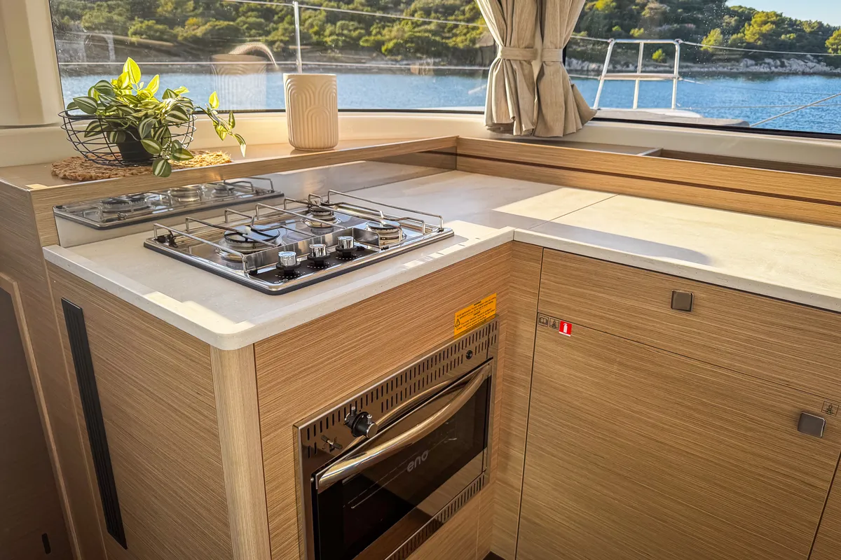 Galley of Savoja, a Lagoon 43 catamaran at Seget Donji, Croatia