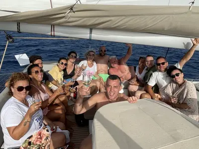 Deck of Premium, a Fountaine Pajot Elba 45 catamaran at Simpson Bay, Sint Maarten