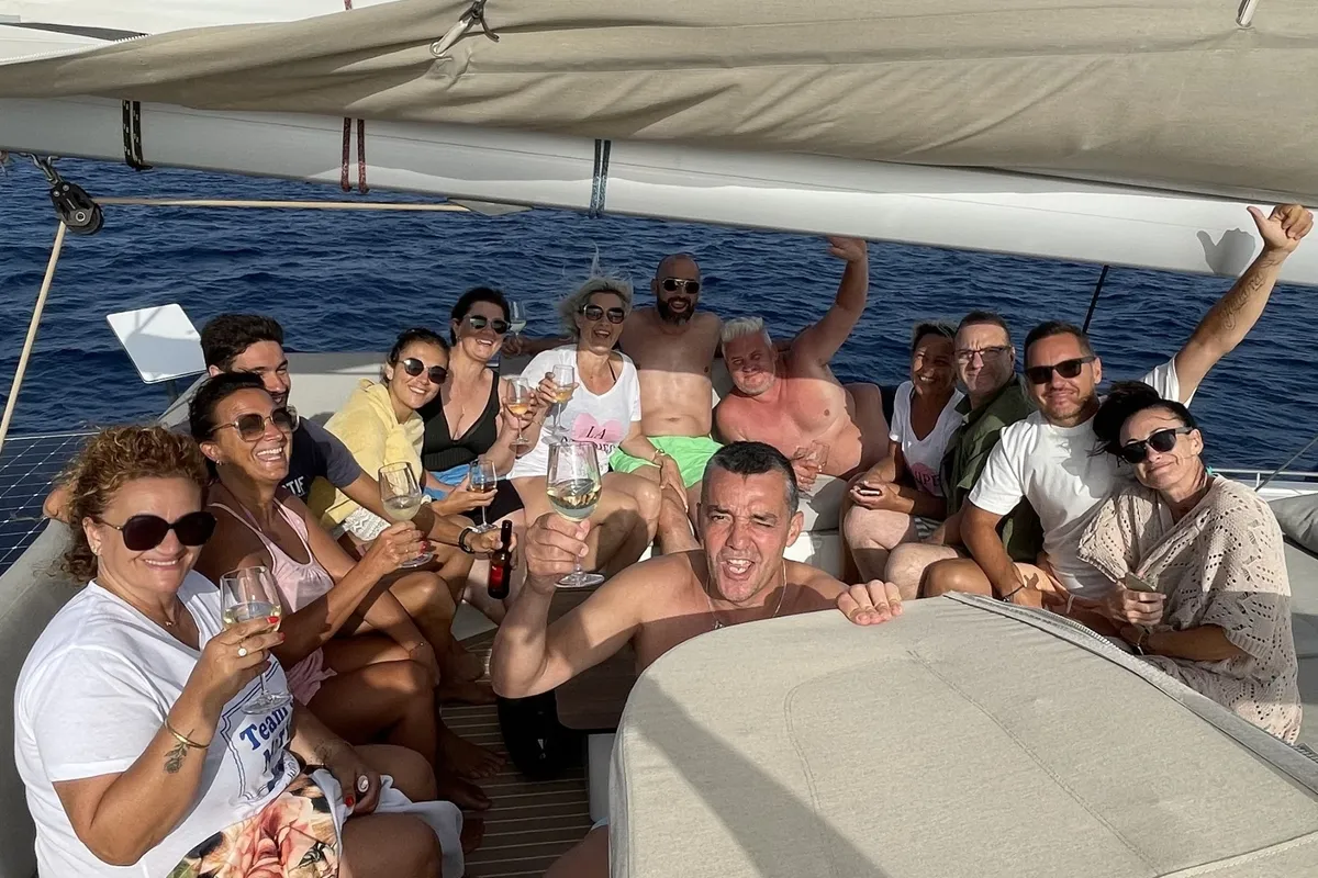 Deck of Premium, a Fountaine Pajot Elba 45 catamaran at Simpson Bay, Sint Maarten