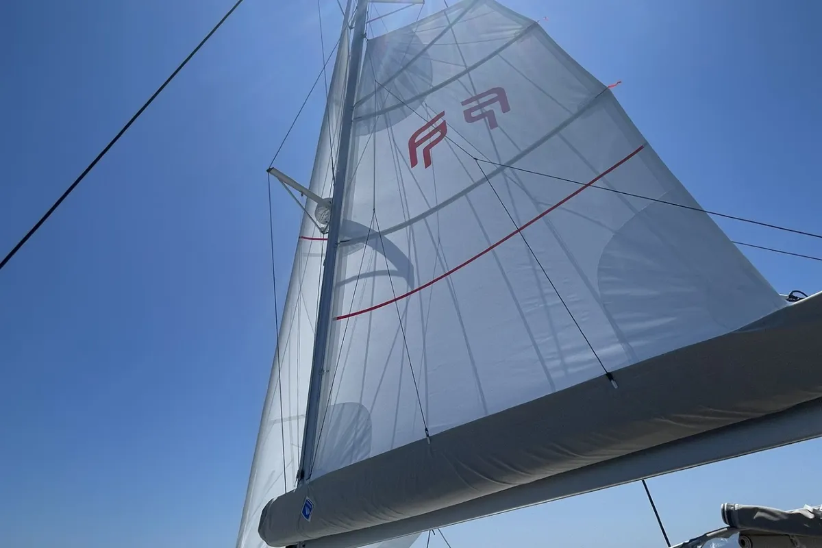 Premium, a Fountaine Pajot Elba 45 catamaran at Simpson Bay, Sint Maarten