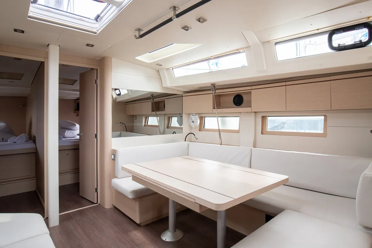 Exterior view of Elpida, a Beneteau Oceanis 51.1 sailboat at Rosignano Solvay, Italy