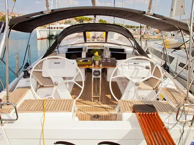 Cockpit of Pepe, a Hanse 458 sailboat at Grad Pula, Croatia