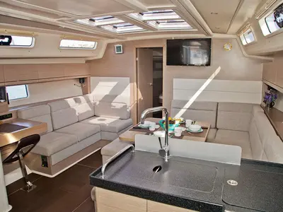 Galley of Pepe, a Hanse 458 sailboat at Grad Pula, Croatia