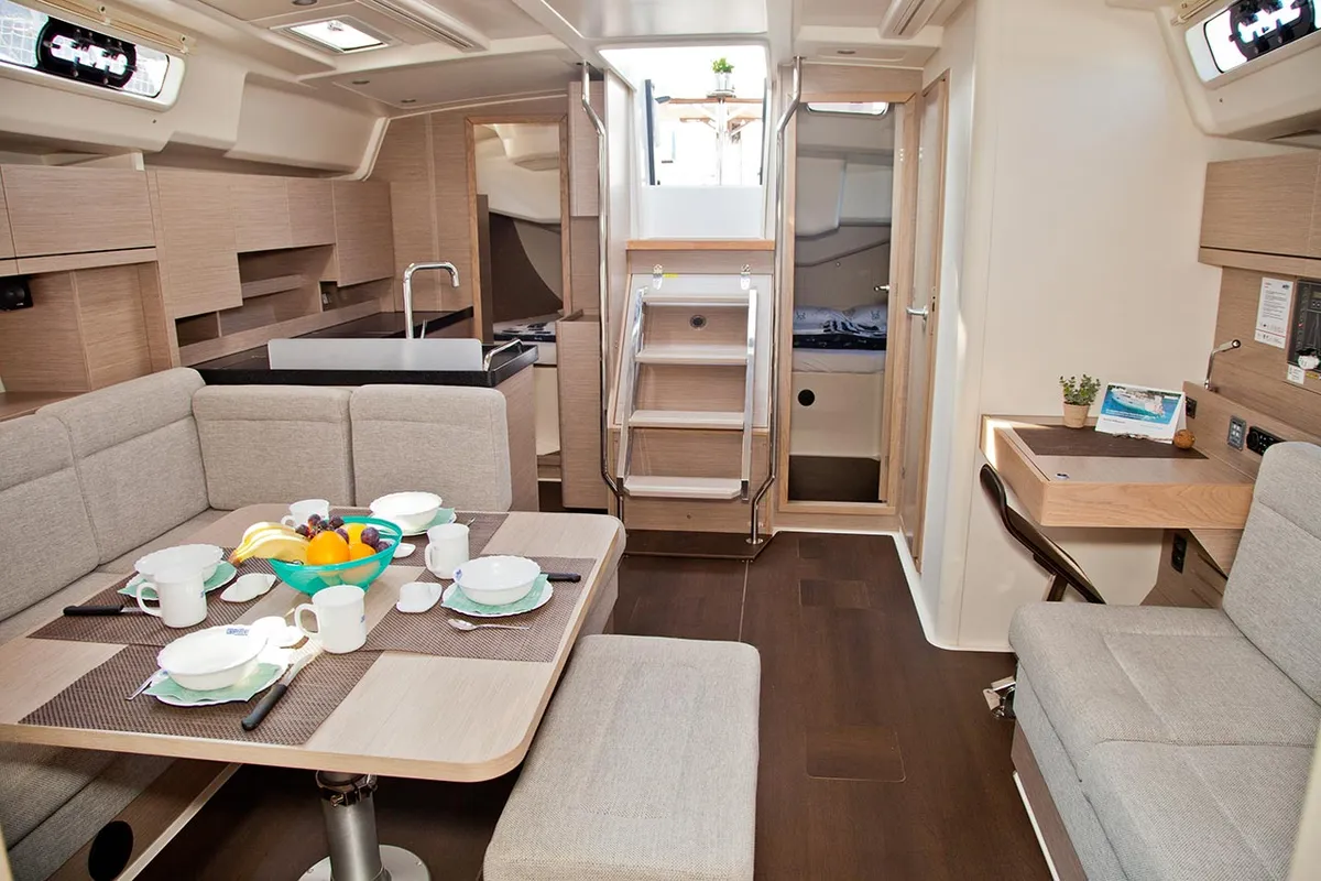 Salon of Pepe, a Hanse 458 sailboat at Grad Pula, Croatia