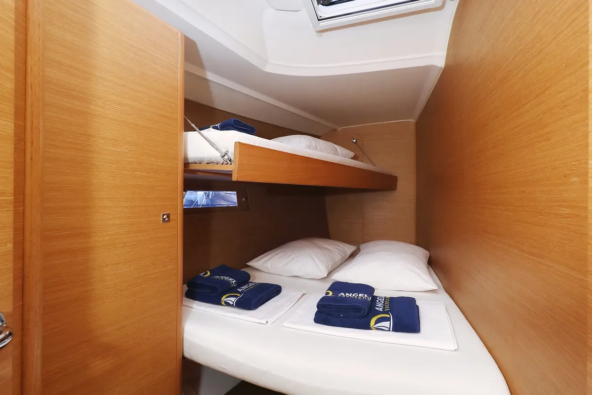 Cabin on Ocean Tango, a Dufour 460 GL sailboat at Grad Trogir, Croatia