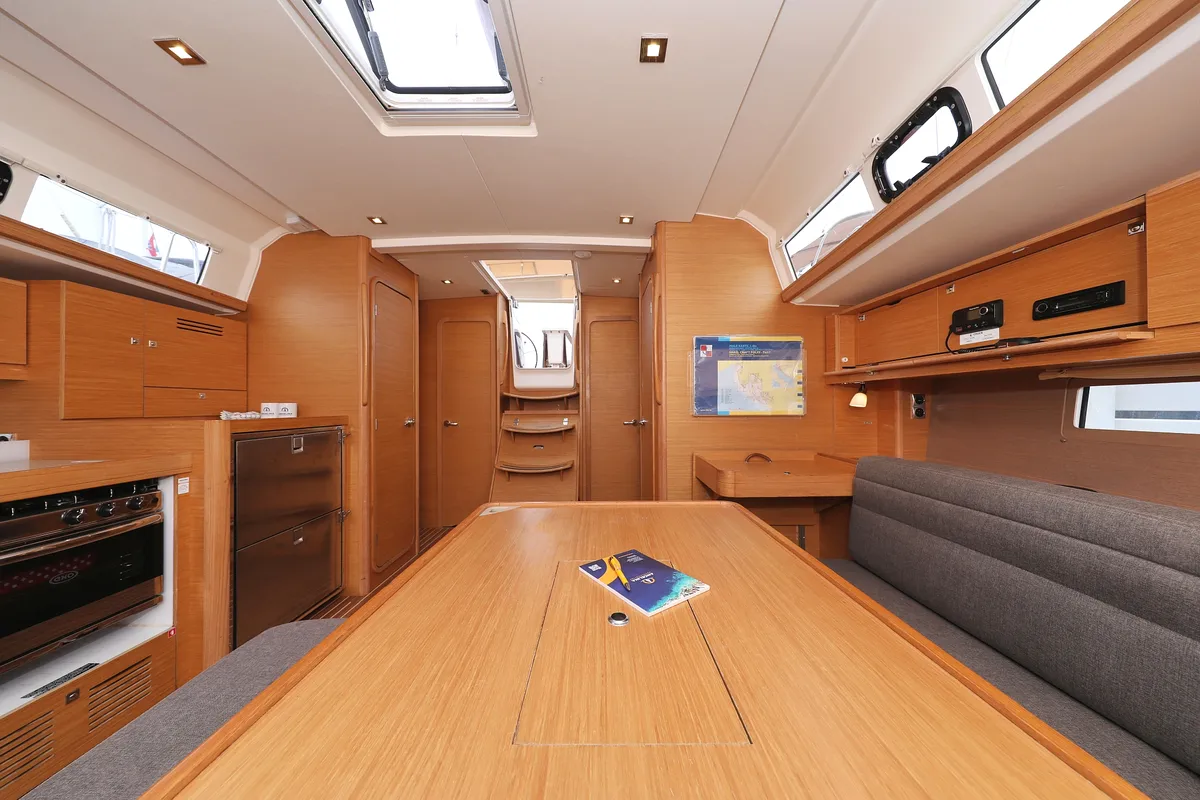 Salon of Ocean Tango, a Dufour 460 GL sailboat at Grad Trogir, Croatia