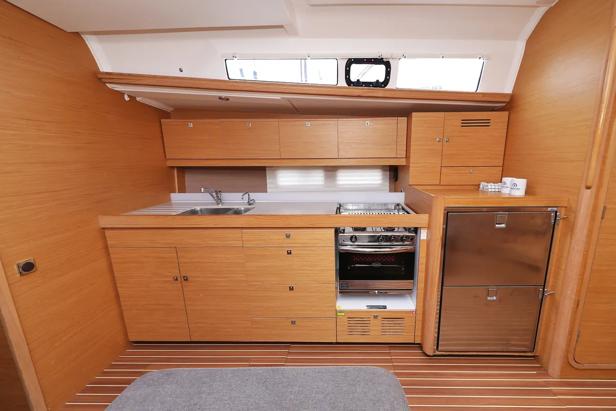 Galley of Ocean Tango, a Dufour 460 GL sailboat at Grad Trogir, Croatia
