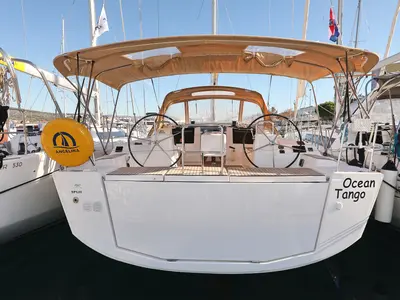 Cockpit of Ocean Tango, a Dufour 460 GL sailboat at Grad Trogir, Croatia