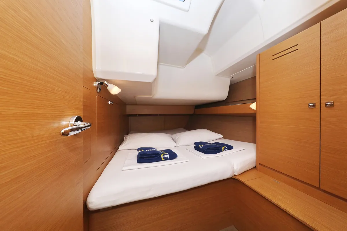 Cabin on Ocean Tango, a Dufour 460 GL sailboat at Grad Trogir, Croatia