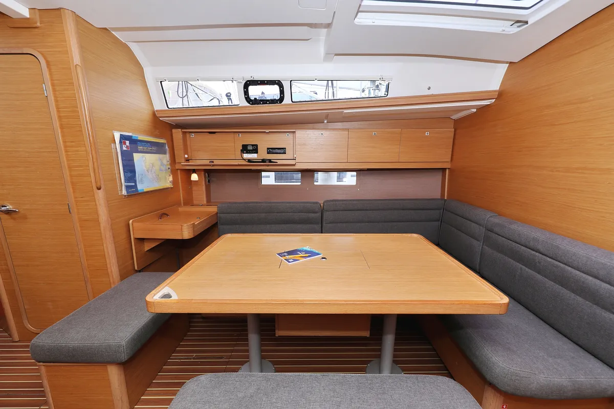 Salon of Ocean Tango, a Dufour 460 GL sailboat at Grad Trogir, Croatia