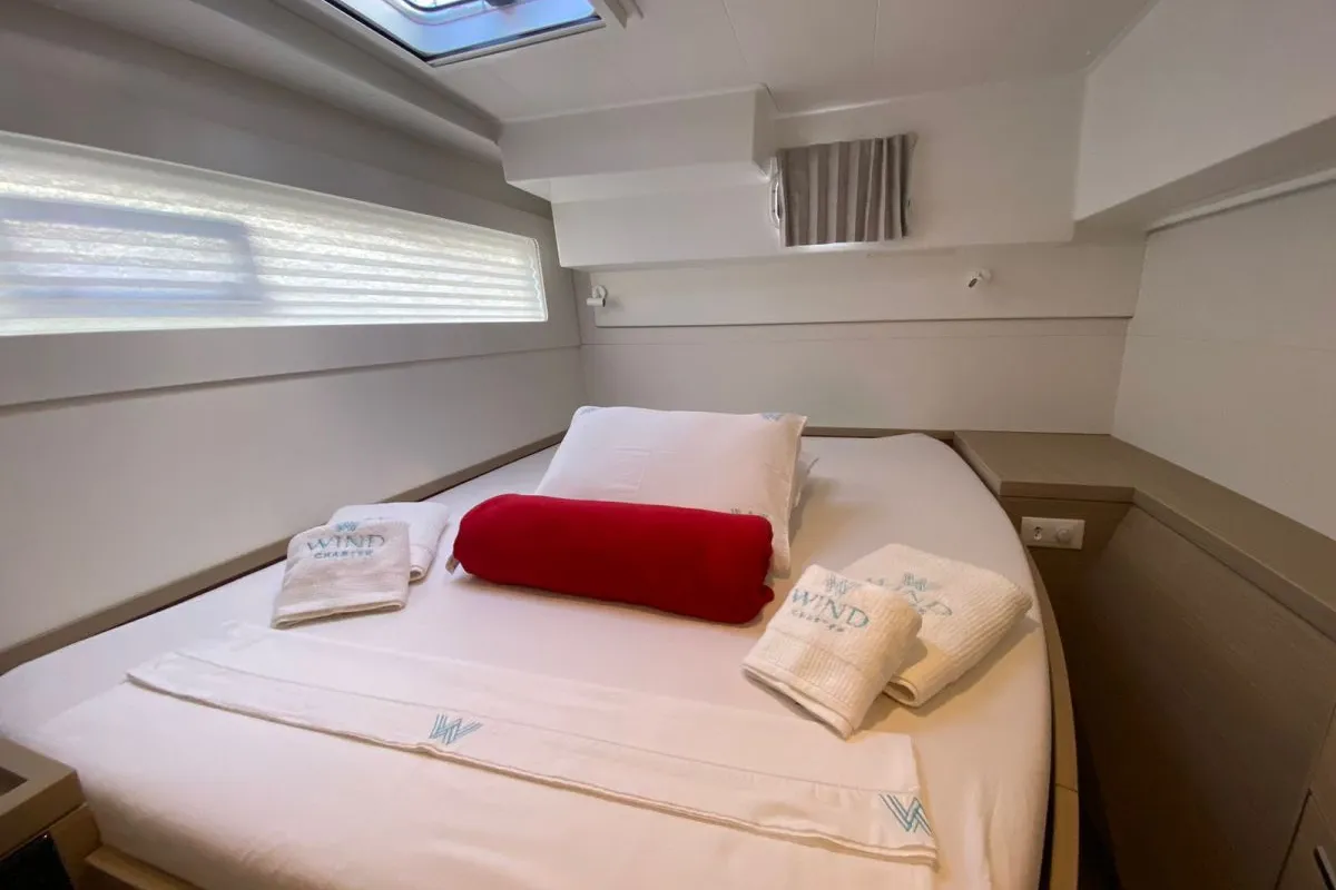 Cabin on Lagoon 40, a catamaran at Paraty, Brazil