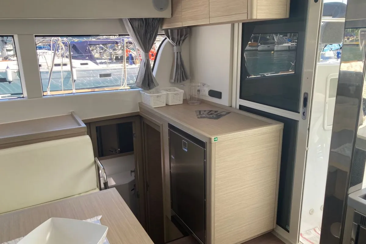 Galley of Lagoon 40, a catamaran at Paraty, Brazil