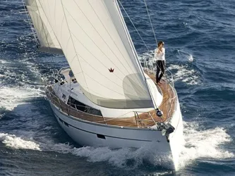 Exterior view of Four, a Bavaria Cruiser 46 sailboat at Fisksätra, Sweden