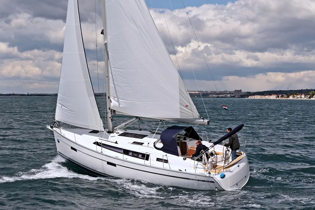 Exterior view of Andrea, a Bavaria Cruiser 37 sailboat at Općina Sukošan, Croatia