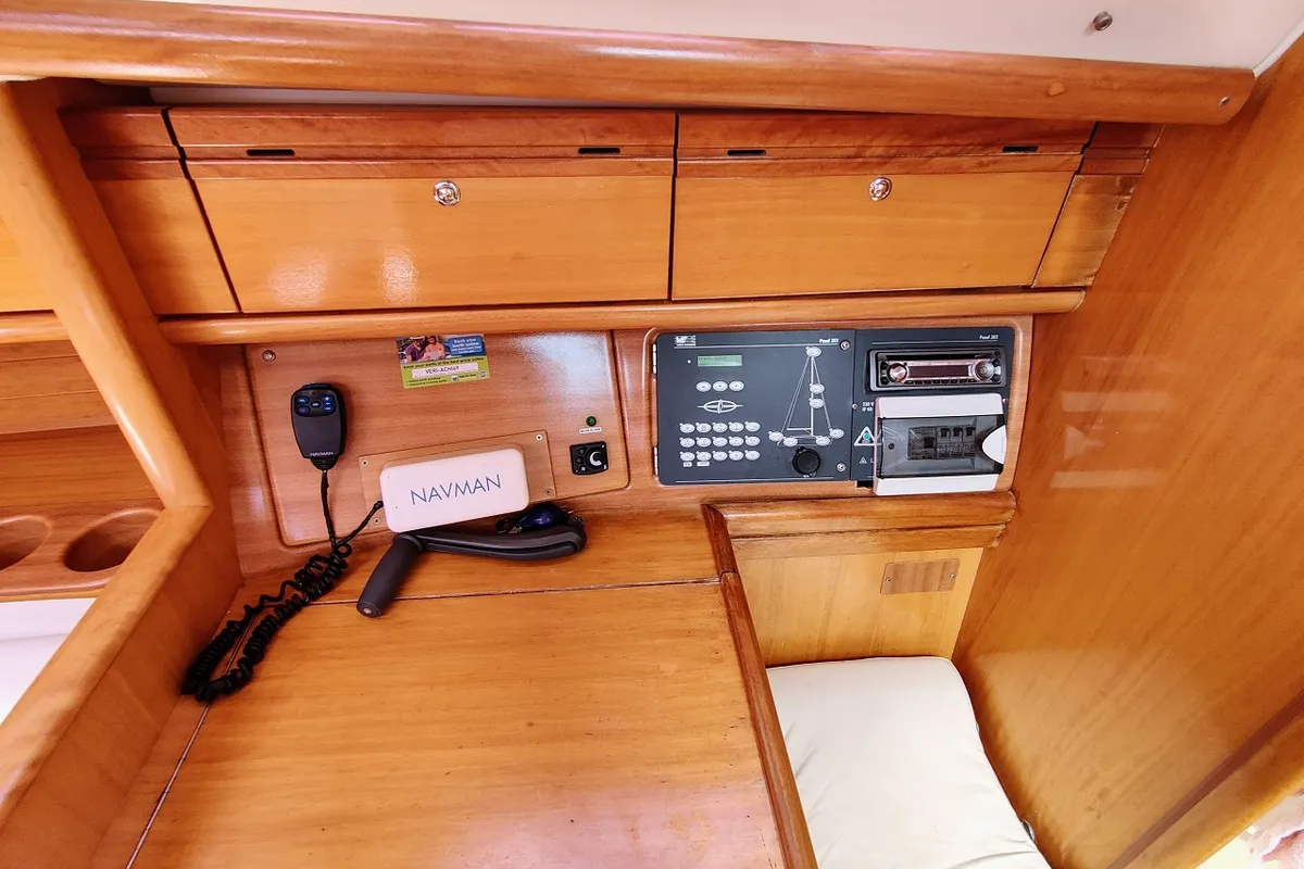 Cockpit of Achi, a Bavaria 31 Cruiser sailboat at Općina Sukošan, Croatia