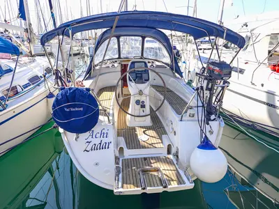 Cockpit of Achi, a Bavaria 31 Cruiser sailboat at Općina Sukošan, Croatia