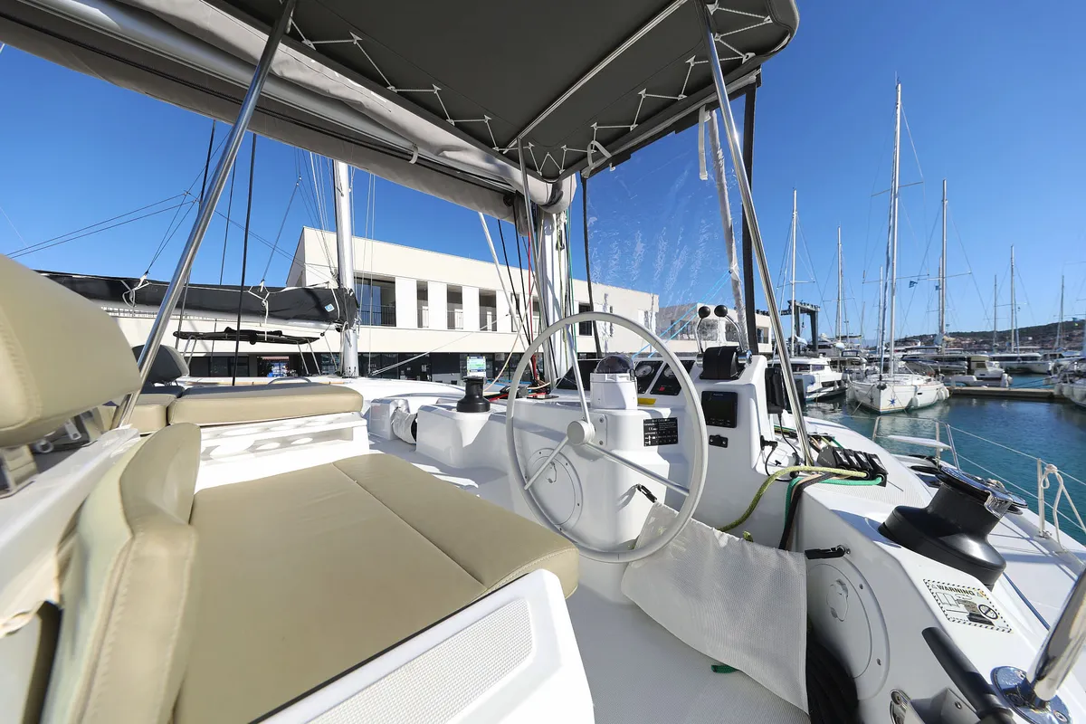 Sapphire, a Bali Catspace catamaran at Seget Donji, Croatia