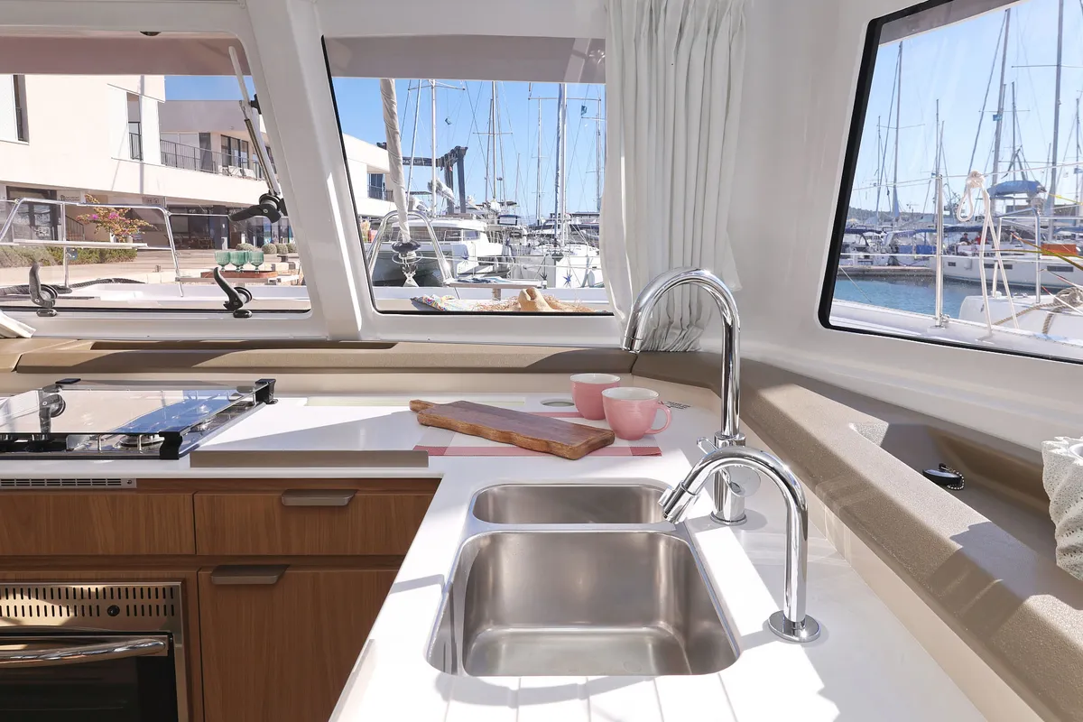 Sapphire, a Bali Catspace catamaran at Seget Donji, Croatia