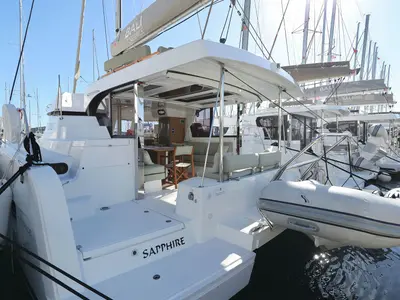 Sapphire, a Bali Catspace catamaran at Seget Donji, Croatia