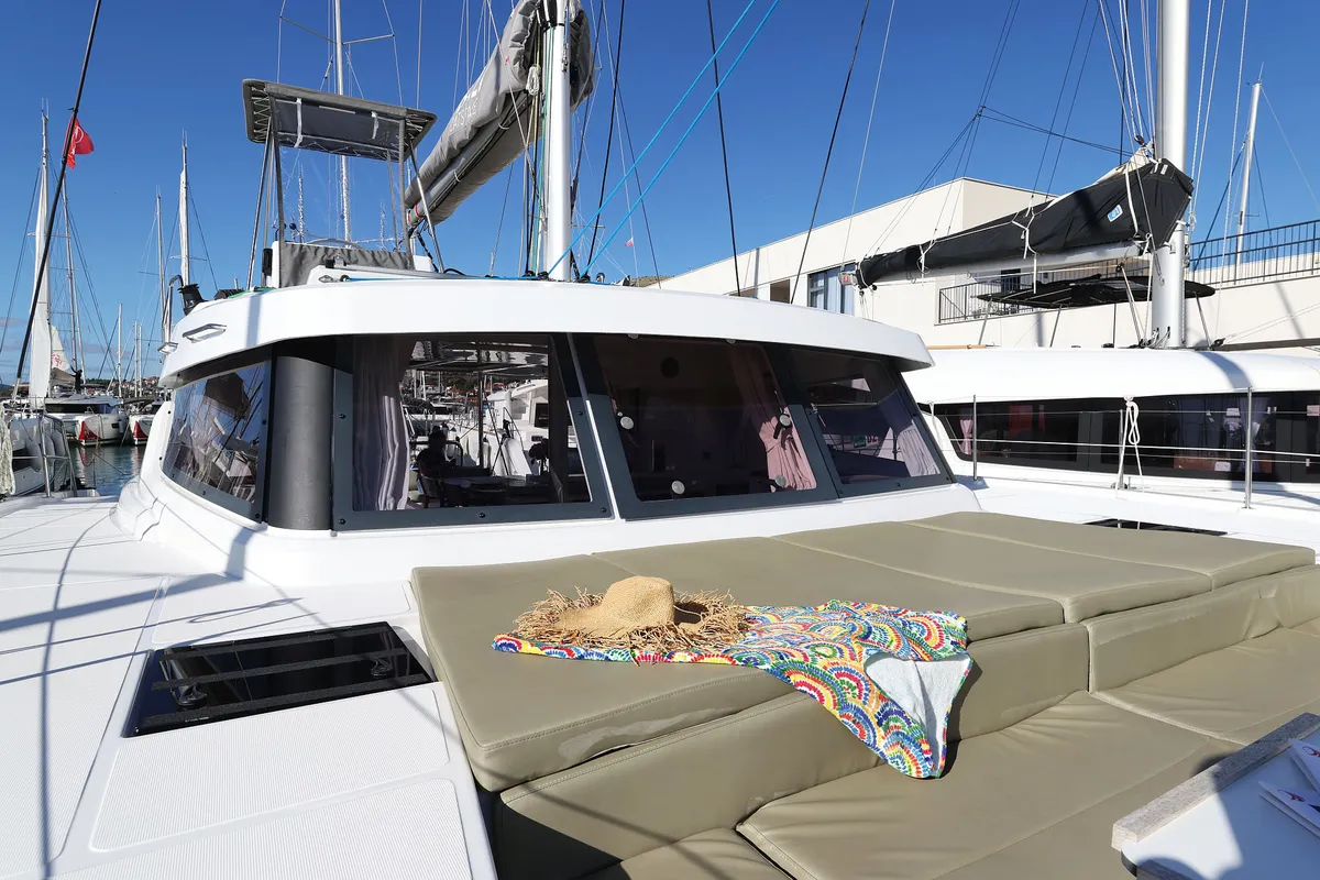Sapphire, a Bali Catspace catamaran at Seget Donji, Croatia