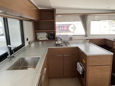 Galley of Puma IV, a Lagoon 46 catamaran at Alameda, United States