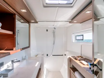Head on Back To The Future, a Lagoon 46 catamaran at Marmaris, Turkey