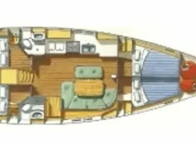 Floor plan of Pigasos, a Beneteau Oceanis Clipper 473 sailboat at Municipal Unit of Lefkada, Greece