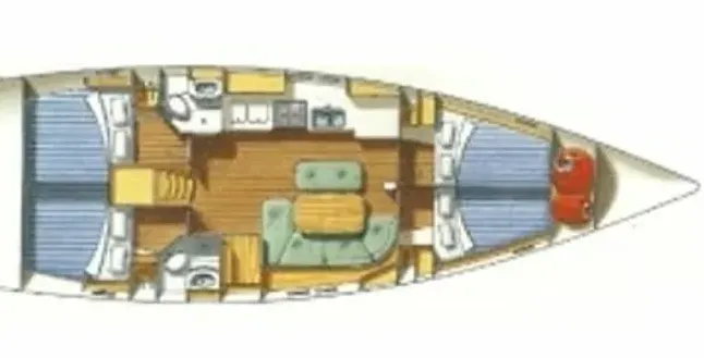 Floor plan of Pigasos, a Beneteau Oceanis Clipper 473 sailboat at Municipal Unit of Lefkada, Greece