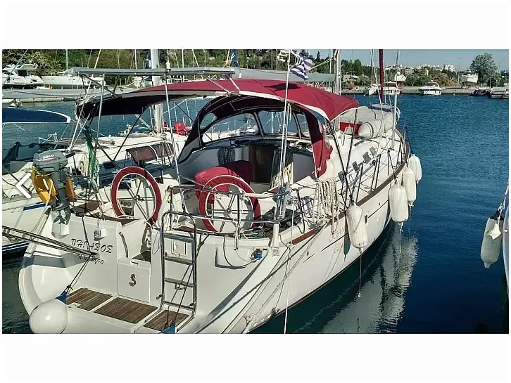 Exterior view of Pigasos, a Beneteau Oceanis Clipper 473 sailboat at Municipal Unit of Lefkada, Greece