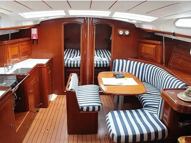 Salon of Pigasos, a Beneteau Oceanis Clipper 473 sailboat at Municipal Unit of Lefkada, Greece