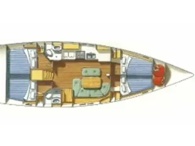 Floor plan of Pigasos, a Beneteau Oceanis Clipper 473 sailboat at Municipal Unit of Lefkada, Greece