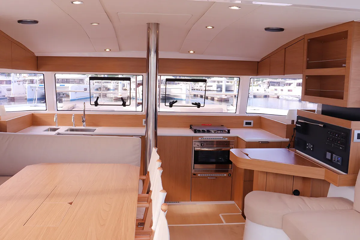 Galley of Tropico, a Bali Catsmart catamaran at Road Town, British Virgin Islands