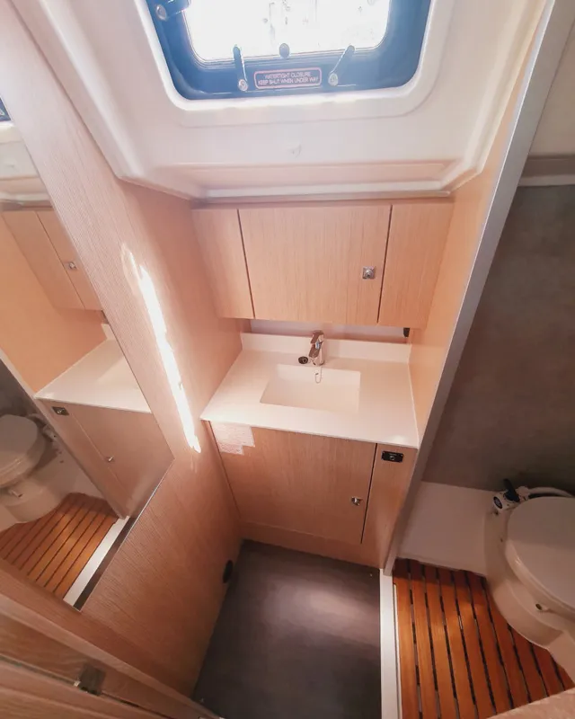 Head on Flotte Lotte, a Bavaria C42 Style sailboat at Grad Pula, Croatia
