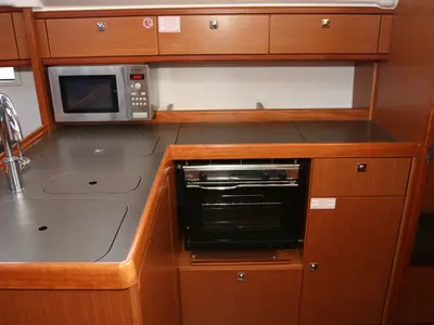 Galley of Bibi, a Bavaria Cruiser 37 sailboat at Grad Pula, Croatia