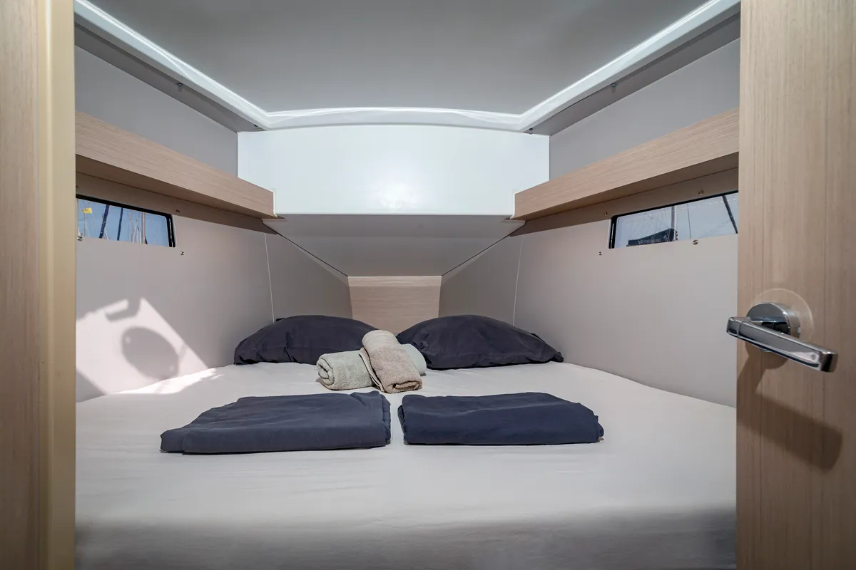 Cabin on Pink Floyd, a Beneteau Oceanis 34.1 sailboat at Municipal Unit of Lefkada, Greece