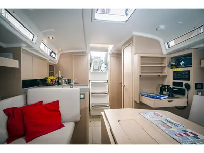 Salon of Pink Floyd, a Beneteau Oceanis 34.1 sailboat at Municipal Unit of Lefkada, Greece