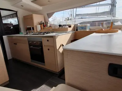 Galley of Princess, a Fountaine Pajot Aura 51 catamaran at Seget Donji, Croatia