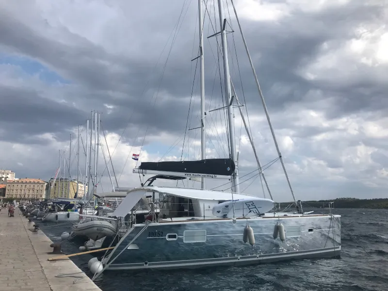 Exterior view of Scirocco, a Lagoon 400 S2 catamaran at Općina Sukošan, Croatia