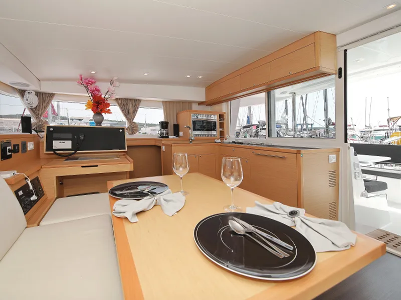 Galley of Scirocco, a Lagoon 400 S2 catamaran at Općina Sukošan, Croatia