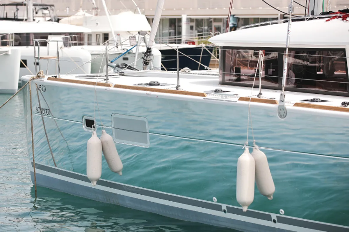 Exterior view of Scirocco, a Lagoon 400 S2 catamaran at Općina Sukošan, Croatia