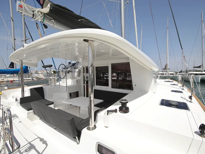 Deck of Scirocco, a Lagoon 400 S2 catamaran at Općina Sukošan, Croatia