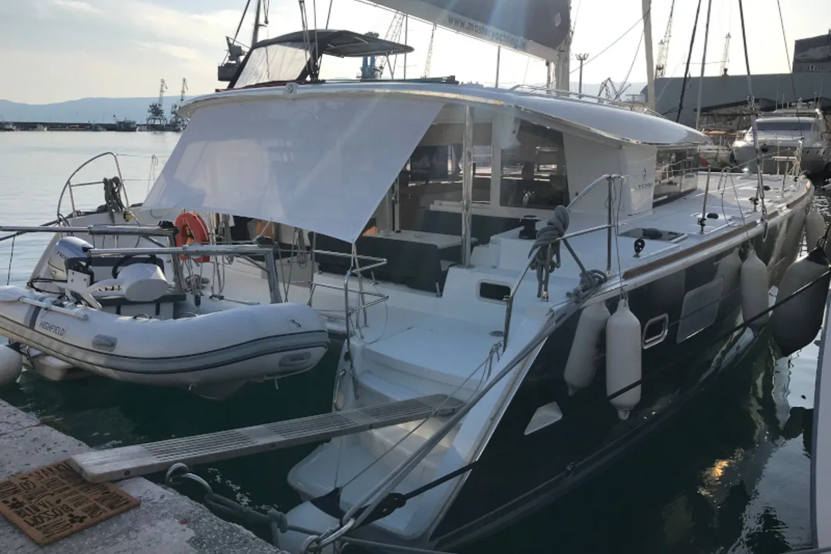 Exterior view of Scirocco, a Lagoon 400 S2 catamaran at Općina Sukošan, Croatia