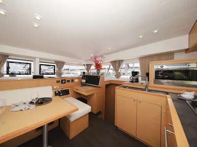 Salon of Scirocco, a Lagoon 400 S2 catamaran at Općina Sukošan, Croatia